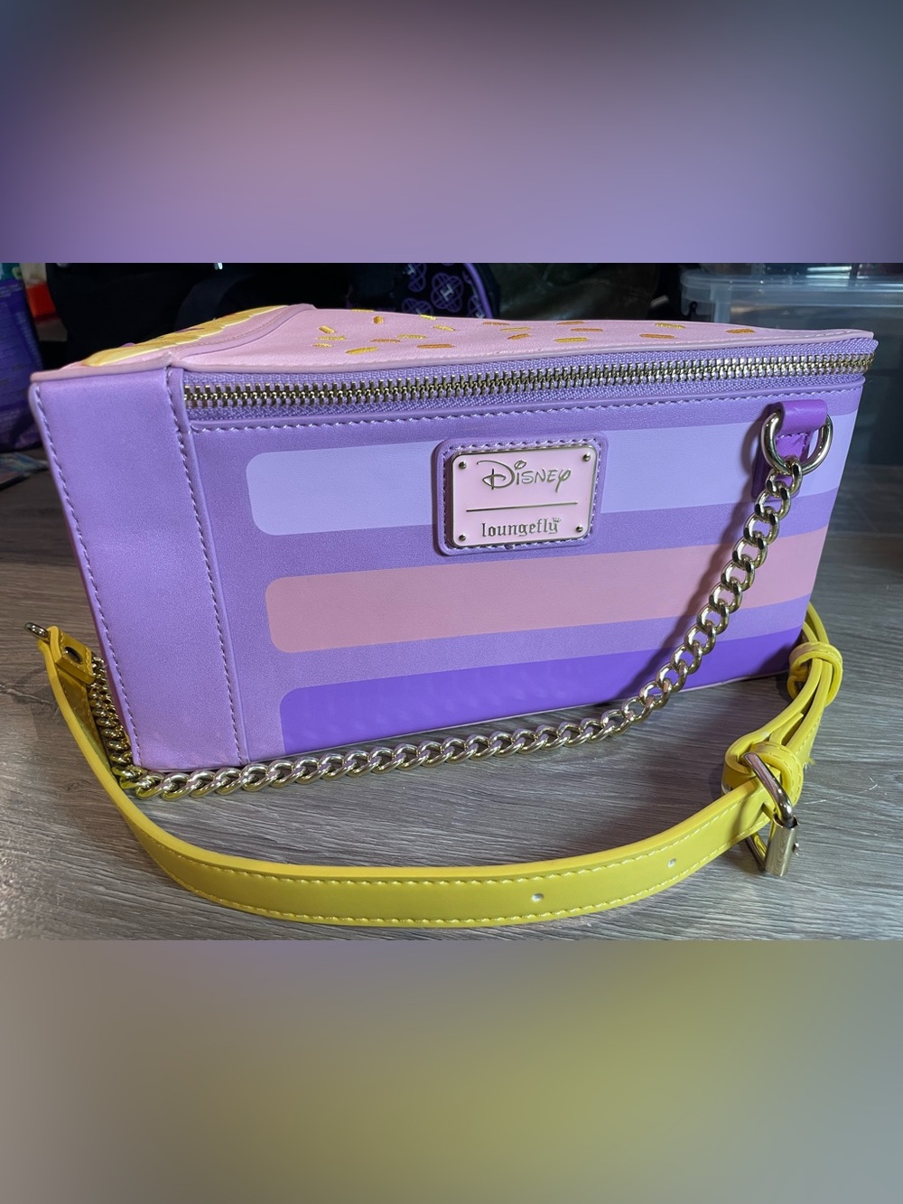 Loungefly Purple Tangled Crossbody Cake Slice